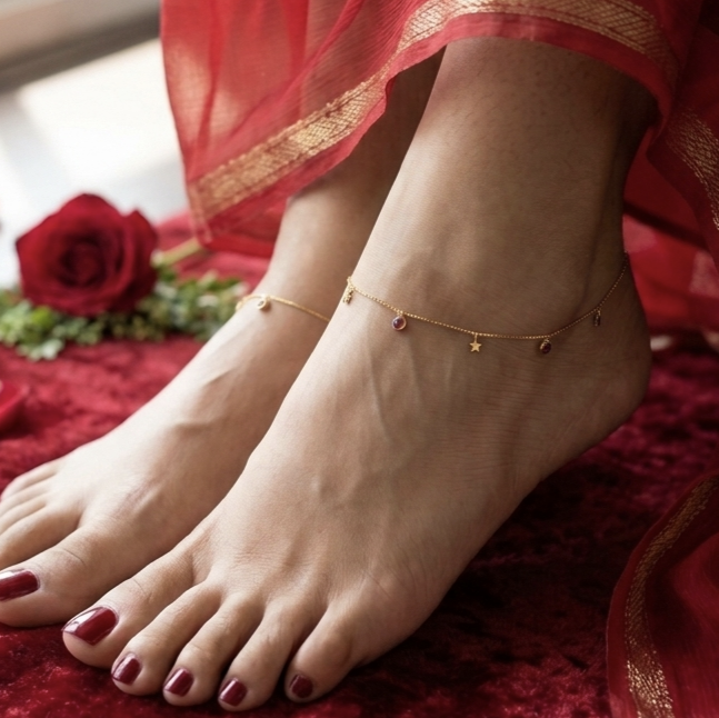 Rose Gold Star Anklets